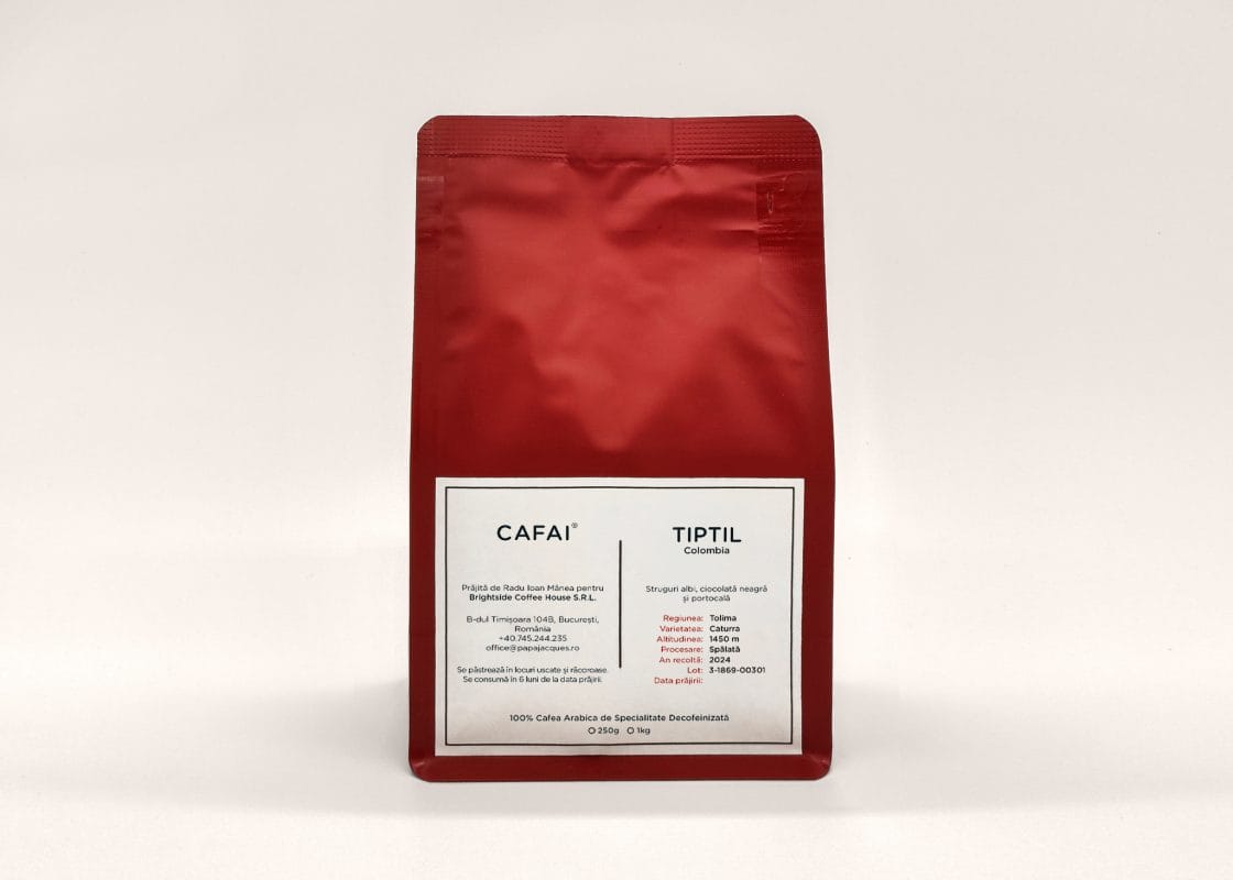 Cafea de Specialitate Decofeinizata Colombia Tiptil